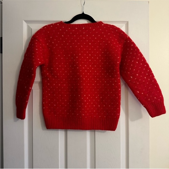 Size Kids L Vintage Deans of Scotland Wool Christmas Sweater with Tree and Bear - Picture 2 of 4